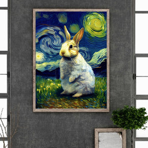 Star Bunny 30*40CM (canvas) Full Round Drill Diamond Painting