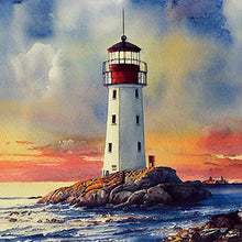 Load image into Gallery viewer, Cross Sea Lighthouse 30*30CM (canvas) Full Round Drill Diamond Painting
