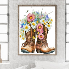 Load image into Gallery viewer, Flower Boots 30*40CM (canvas) Full Round Drill Diamond Painting
