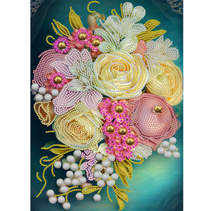 Jewelry Flower 30*40CM (canvas) Partial Special-Shaped Drill Diamond Painting