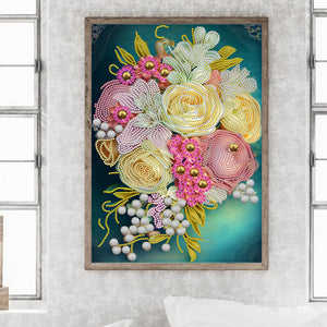 Jewelry Flower 30*40CM (canvas) Partial Special-Shaped Drill Diamond Painting