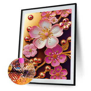 Jewelry Flower 30*40CM (canvas) Partial Special-Shaped Drill Diamond Painting