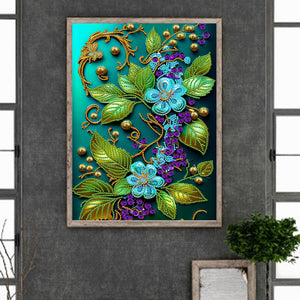 Jewelry Flower 30*40CM (canvas) Partial Special-Shaped Drill Diamond Painting