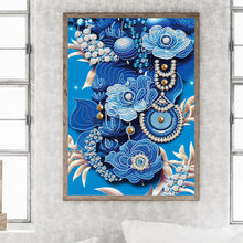 Load image into Gallery viewer, Jewelry Flower 30*40CM (canvas) Partial Special-Shaped Drill Diamond Painting
