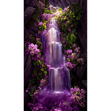 Load image into Gallery viewer, Purple Mountain Waterfall 40*70CM (canvas) Full Round Drill Diamond Painting
