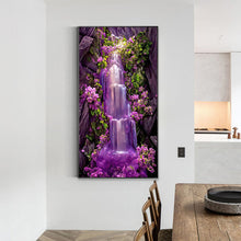 Load image into Gallery viewer, Purple Mountain Waterfall 40*70CM (canvas) Full Round Drill Diamond Painting
