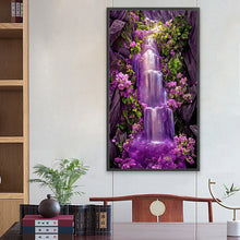 Load image into Gallery viewer, Purple Mountain Waterfall 40*70CM (canvas) Full Round Drill Diamond Painting
