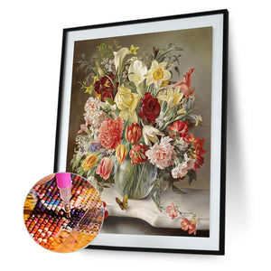 Oil Painting Bouquet 30*40CM (canvas) Full Round Drill Diamond Painting