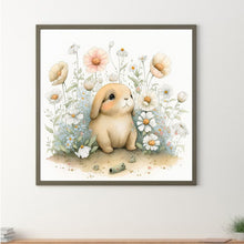 Load image into Gallery viewer, Smiling Bunny Out Of The Flowers 30*30CM (canvas) Full Round Drill Diamond Painting
