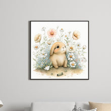 Load image into Gallery viewer, Smiling Bunny Out Of The Flowers 30*30CM (canvas) Full Round Drill Diamond Painting
