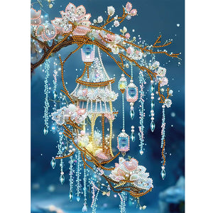 Shiny Weeping Willow 30*40CM (canvas) Partial Special-Shaped Drill Diamond Painting