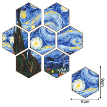 Load image into Gallery viewer, 7pcs Crystal Drink Coasters Creative DIY Honeycomb Shape for Tabletop Protection
