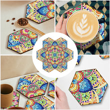 Load image into Gallery viewer, 7pcs Crystal Drink Coasters Creative DIY Honeycomb Shape for Tabletop Protection
