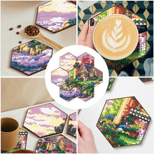 Load image into Gallery viewer, 7pcs Crystal Drink Coasters Creative DIY Honeycomb Shape for Tabletop Protection
