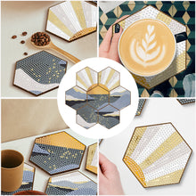 Load image into Gallery viewer, 7pcs Crystal Drink Coasters Creative DIY Honeycomb Shape for Tabletop Protection
