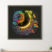 Load image into Gallery viewer, Crescent Moon And Sunflower 30*30CM (canvas) Full Round Drill Diamond Painting
