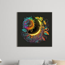 Load image into Gallery viewer, Crescent Moon And Sunflower 30*30CM (canvas) Full Round Drill Diamond Painting
