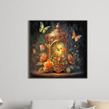 Load image into Gallery viewer, A Clock Surrounded By Flowers And Butterflies In The Dark 30*30CM (canvas) Full Round Drill Diamond Painting
