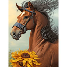 Load image into Gallery viewer, Sunflower Horse 30*40CM (canvas) Full Round Drill Diamond Painting
