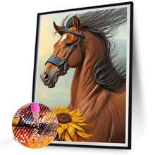 Load image into Gallery viewer, Sunflower Horse 30*40CM (canvas) Full Round Drill Diamond Painting
