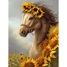 Load image into Gallery viewer, Sunflower Horse 30*40CM (canvas) Full Round Drill Diamond Painting
