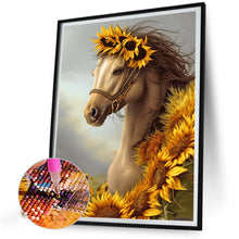 Load image into Gallery viewer, Sunflower Horse 30*40CM (canvas) Full Round Drill Diamond Painting
