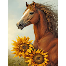 Load image into Gallery viewer, Sunflower Horse 30*40CM (canvas) Full Round Drill Diamond Painting
