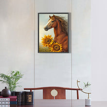 Load image into Gallery viewer, Sunflower Horse 30*40CM (canvas) Full Round Drill Diamond Painting
