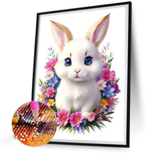 Load image into Gallery viewer, A Little White Rabbit Among Flowers 30*40CM (canvas) Full Round Drill Diamond Painting
