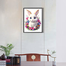 Load image into Gallery viewer, A Little White Rabbit Among Flowers 30*40CM (canvas) Full Round Drill Diamond Painting
