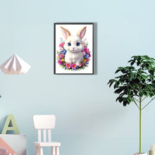 Load image into Gallery viewer, A Little White Rabbit Among Flowers 30*40CM (canvas) Full Round Drill Diamond Painting
