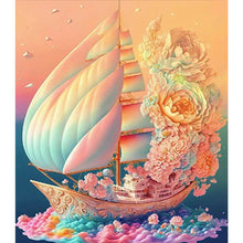 Load image into Gallery viewer, Flower Sailboat 35*40CM (canvas) Full Round Drill Diamond Painting
