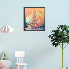 Load image into Gallery viewer, Flower Sailboat 35*40CM (canvas) Full Round Drill Diamond Painting
