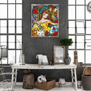 Princess Belle 50*60CM (canvas) Full Round Drill Diamond Painting