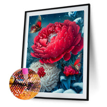 Load image into Gallery viewer, Butterfly Peony 30*40CM (canvas) Full Round Drill Diamond Painting
