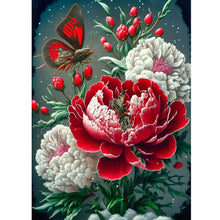 Load image into Gallery viewer, Butterfly Peony 30*40CM (canvas) Full Round Drill Diamond Painting
