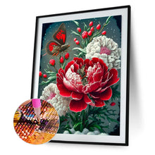 Load image into Gallery viewer, Butterfly Peony 30*40CM (canvas) Full Round Drill Diamond Painting
