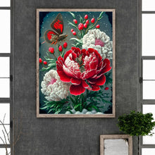 Load image into Gallery viewer, Butterfly Peony 30*40CM (canvas) Full Round Drill Diamond Painting
