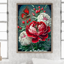 Load image into Gallery viewer, Butterfly Peony 30*40CM (canvas) Full Round Drill Diamond Painting
