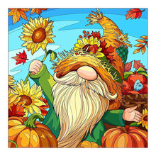 Load image into Gallery viewer, Grandpa In The Sunflower And Pumpkin Field 30*30CM (canvas) Full Round Drill Diamond Painting
