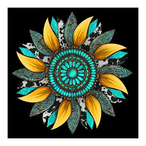 Artistic Sunflower 30*30CM (canvas) Full Round Drill Diamond Painting