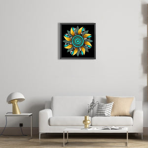 Artistic Sunflower 30*30CM (canvas) Full Round Drill Diamond Painting