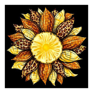 Artistic Sunflower 30*30CM (canvas) Full Round Drill Diamond Painting