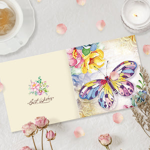 8pcs Flower Diamond Painting Greeting Card Includes Envelope DIY Postcards