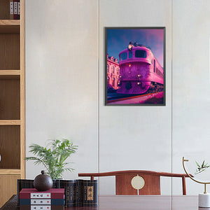 Pink Ocean Train 30*40CM (canvas) Full Round Drill Diamond Painting