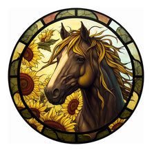 Load image into Gallery viewer, Art Window Painting Sunflower Horse 30*30CM (canvas) Full Round Drill Diamond Painting
