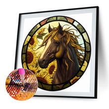 Load image into Gallery viewer, Art Window Painting Sunflower Horse 30*30CM (canvas) Full Round Drill Diamond Painting
