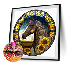 Load image into Gallery viewer, Art Window Painting Sunflower Horse 30*30CM (canvas) Full Round Drill Diamond Painting
