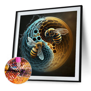 Tai Chi Yin Yang Bee 35*35CM (canvas) Full Round Drill Diamond Painting