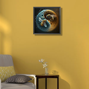 Tai Chi Yin Yang Bee 35*35CM (canvas) Full Round Drill Diamond Painting